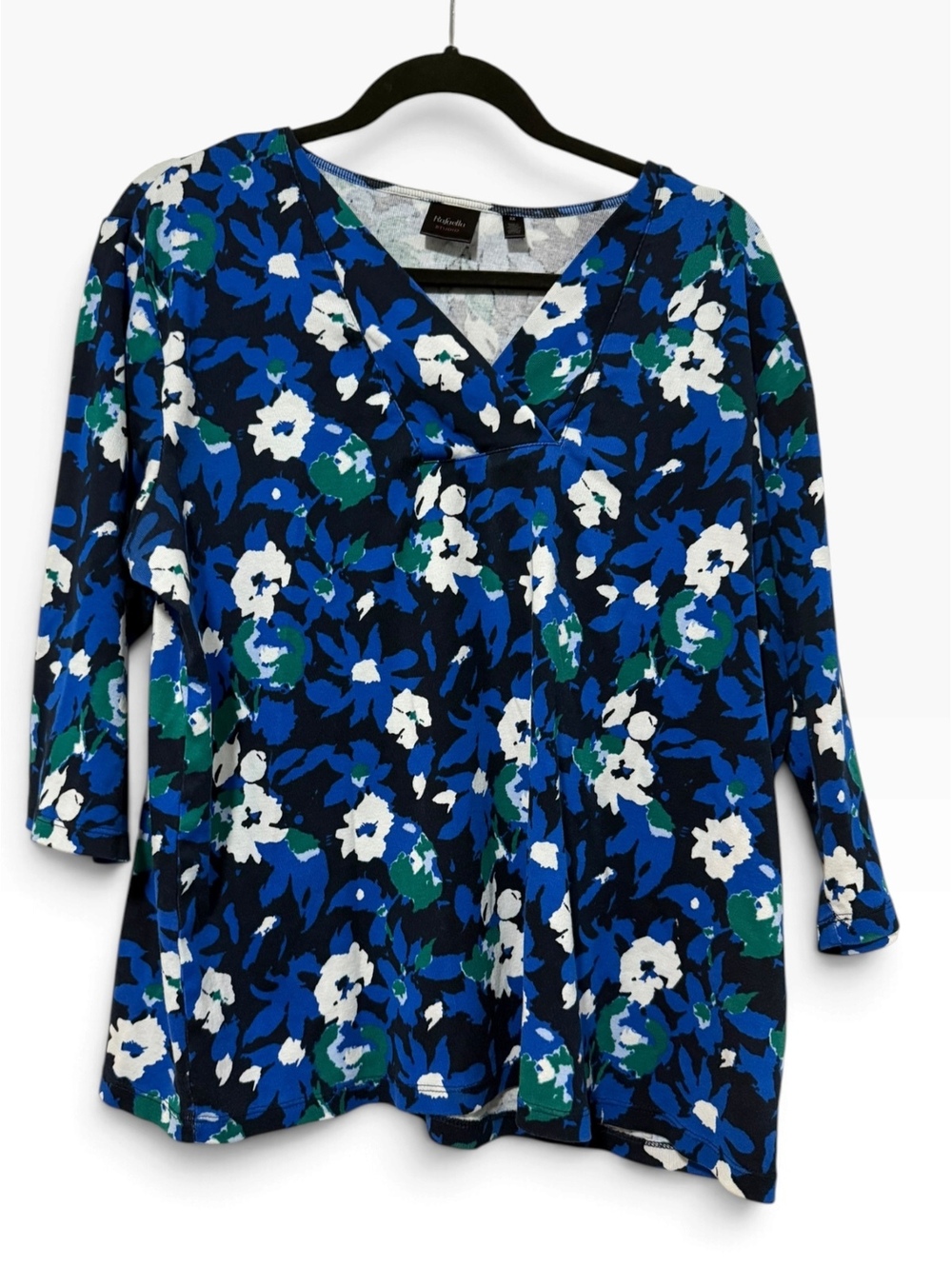 Rafaella Studio Women's Floral Print 3/4 Sleeve Top 2X